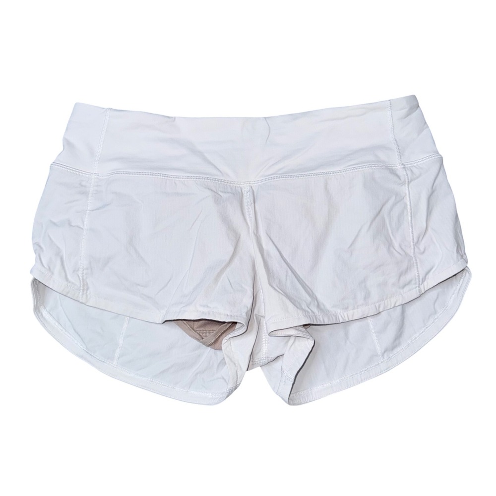 Lululemon Speed Up Shorts Women 4 White Good Low Rise Lined Running Athletic